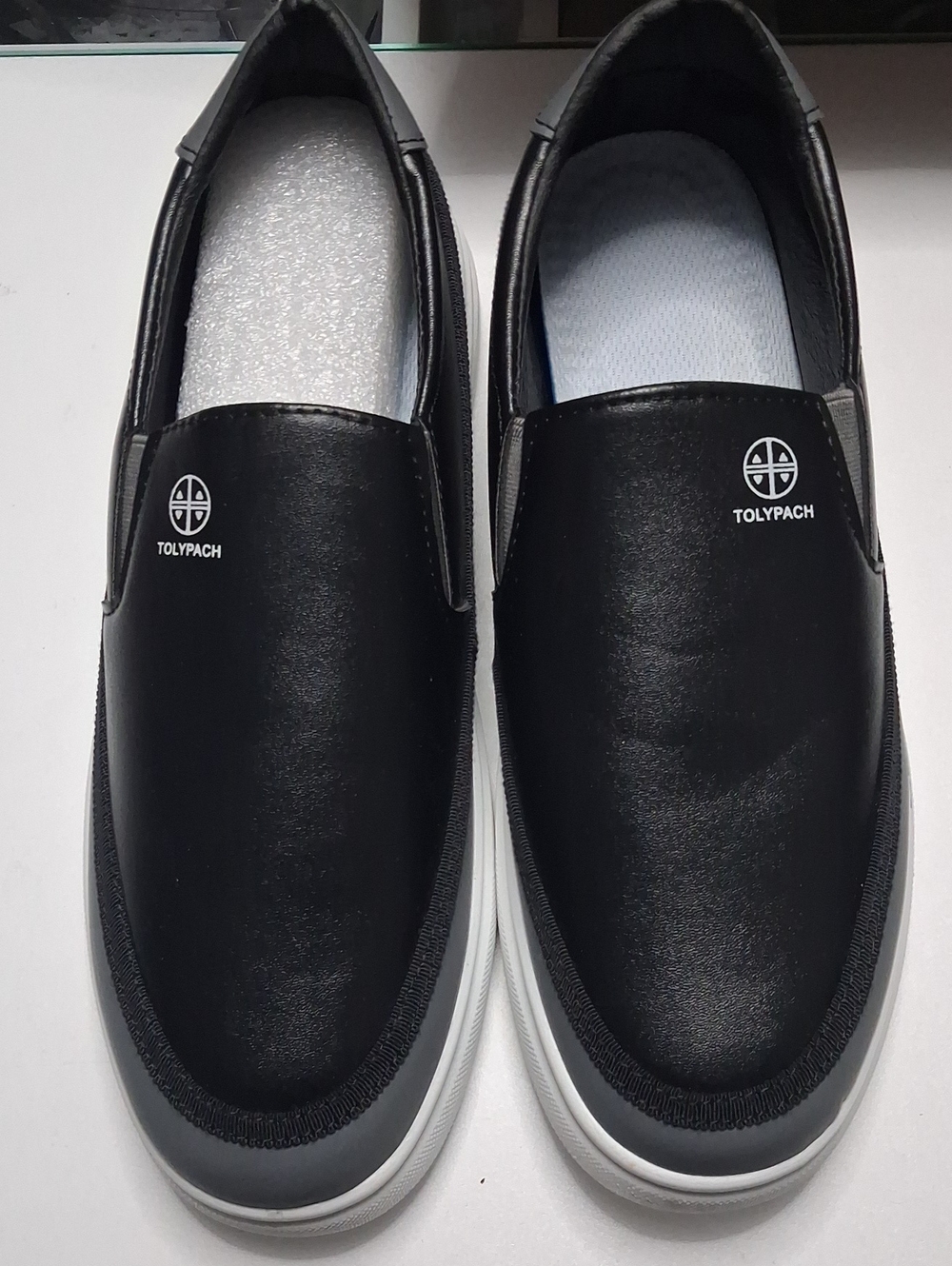 Tolypach Men's Black Slip-On Loafers